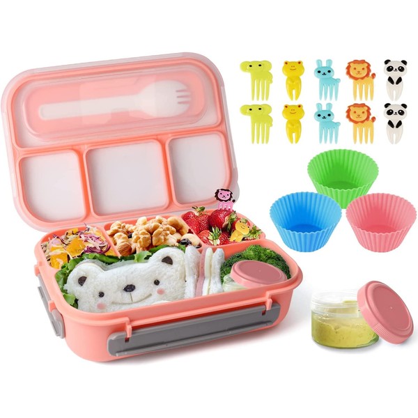 Swkien Bento Box for Kids,1300ML-Bento Lunch Box 4 Compartment Bento