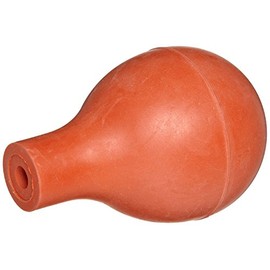 Heathrow Scientific HS20630C 30 mL Natural Red Rubber Bulb, 66 x 46 mm (L x O.D.), 6 mm Hole Diameter