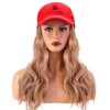 IEBIYO Hat Wig Blonde Baseball Cap with Wavy Hair for