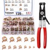 Tnisesm 121Pcs 7-22mm Spring Hose Clamp Assortment kits with Swivel