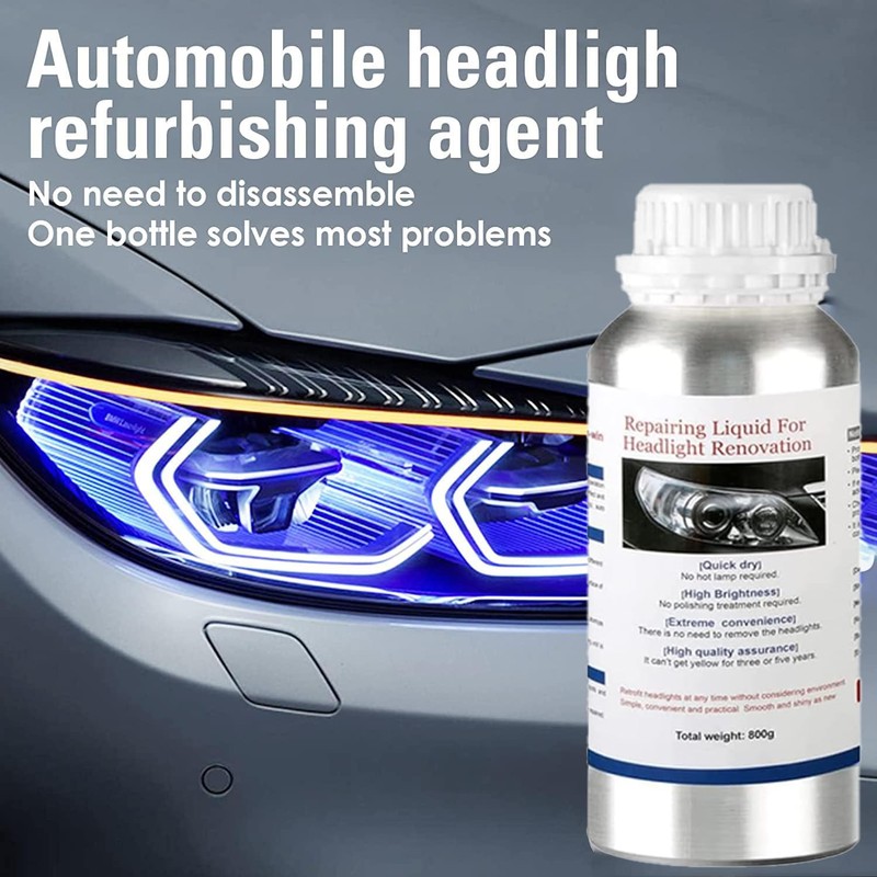 TONZACK 800g Car Headlight Scratch Repair Liquid,Polymer Car Headlight Liquid,Polishing