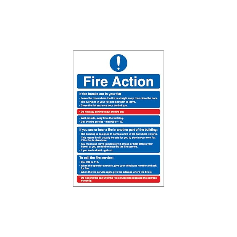 V Safety Fire Action - Stay Put 210 x 297