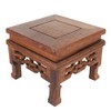 Square Rosewood Chicken Wing Wood Base Vase Pedestal Large