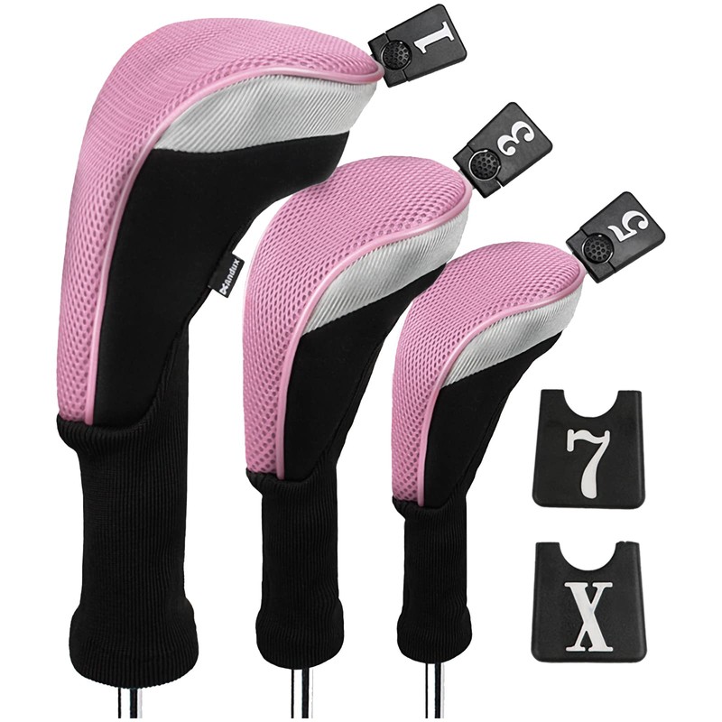 Andux Golf Club Head Covers 6pcs/Set Long Neck (3 Hybrid