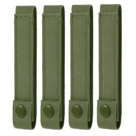 4 Pack Molle Straps with Snaps 6 inch, Tactical Mod Strap Molle Webbing Straps, Military Backpack Vest Molle Accessories Snap Strap, Nylon Thumb Snaps Straps Molle Panel Connectors (Army Green)