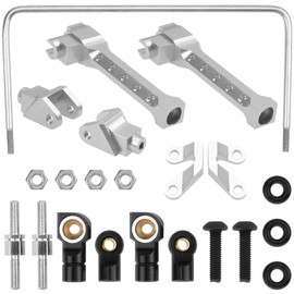 ShareGoo Alloy Rear Sway Bar RC Car Anti-Sway Bar Anti-Roll Mount Swaybar Compatible with Axial Wraith RR10 Bomber 1/10 RC Car (Silver)