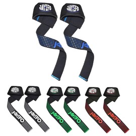 Jayefo Wrist Weight Lifting Straps – CrossFit Neoprene Padded Wrist Support, Training Hand Wraps Grip for Bodybuilding & Powerlifting, Deadlift Straps & Gym Grip Straps for Workout | (Blue-Silicon)