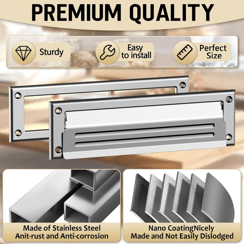 Profasion 13" x 3.7" Mail Slot for Front Door, with