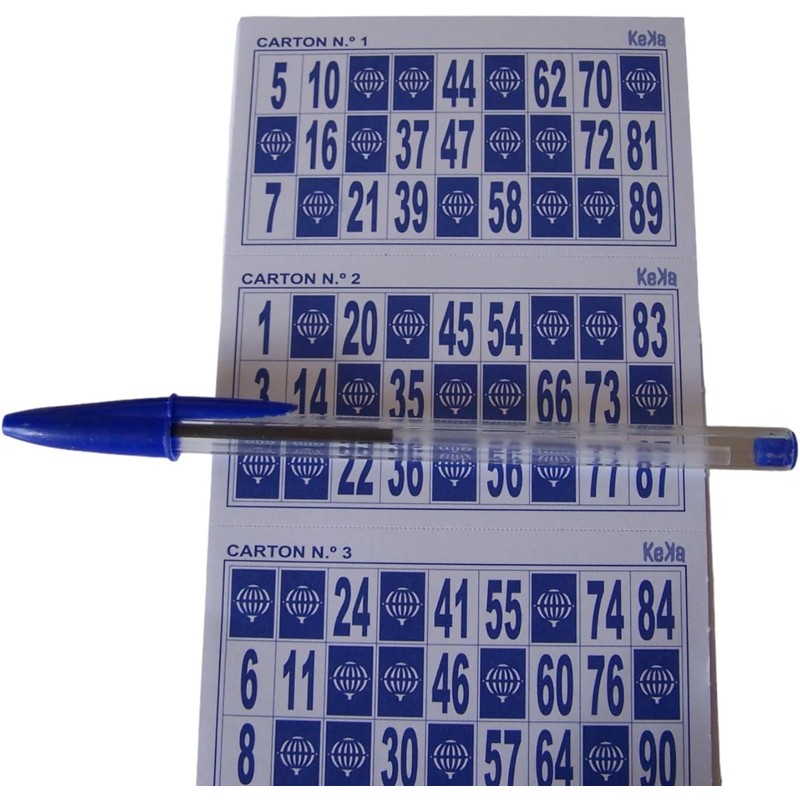 KEKA 300 Cajas de Bingo con 90 Bolas (Azul)