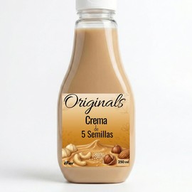 Crema de 5 Semillas Fier Originals | Macadamia, Almendra, Avellana, Nuez de la India | Textura Fluida | 250 Ml