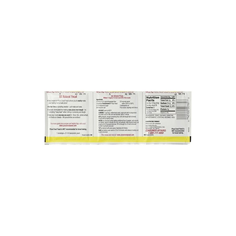 Fleischmann's Pizza Crust Yeast, Specially Formulated For Pizza Crust, 0.75