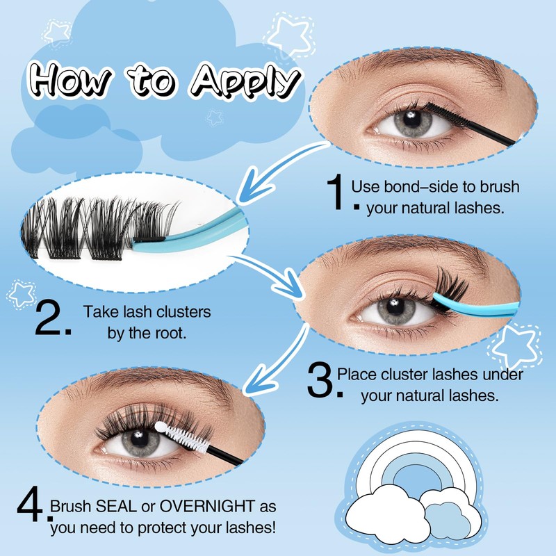 KevKev Lash Tools Kit for Lash Clusters with Lash Bond
