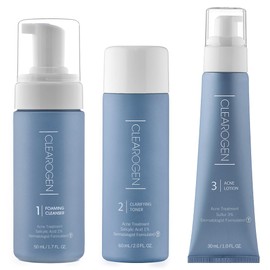 Clearogen Acne Treatment Kit, Acne Kit, Skin Care Acne, Acne Skin Care Set, Natural Anti-DHT Deluxe Set Sensitive Skin 3-Piece Set, 1-Month Supply