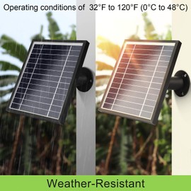 Uogw 3 Pack Solar Panel Charger for Arlo Ultra/Pro 4/5S 2K/Go 2, with 11.5ft Waterproof Magnetic Charging Cable, Adjustable Mount - Black