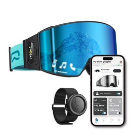 SKIWARRIOR Bluetooth Smart Ski Goggles with Walkie-Talkie for Adult-Anti Fog Snowboard Goggles with Play Music Answer Calls