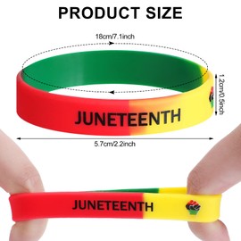 Syhood 100 Pcs Juneteenth Day Silicone Wristbands Juneteenth Day Party Favors Freedom Day Bracelet Juneteenth Party Rubber Bracelets for June 19th African American Bag Stuffers Patriotic Party Decors