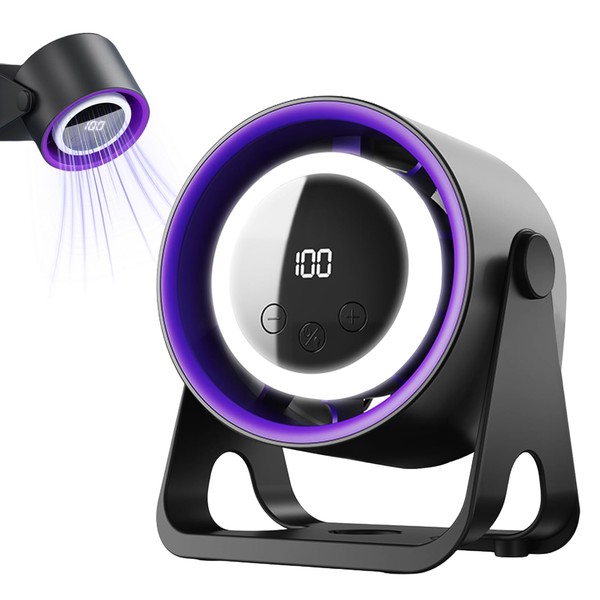 PORFOYO USB Table Fan, Camping Fan, 1-100 Speed, 115° Rotation,