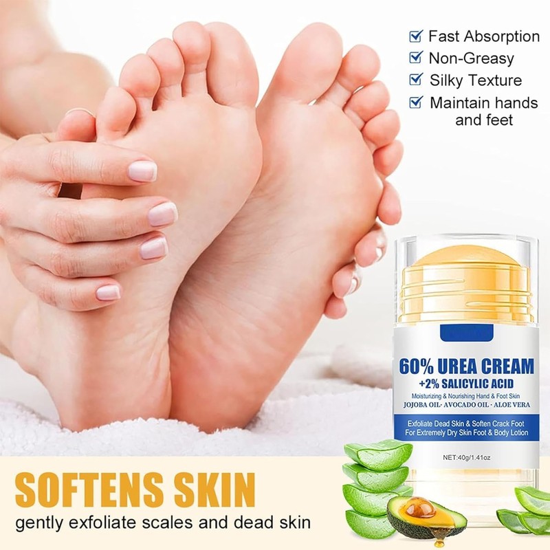 Crema Hidratante para Pies, Crema Exfoliante e Hidratante con 60%