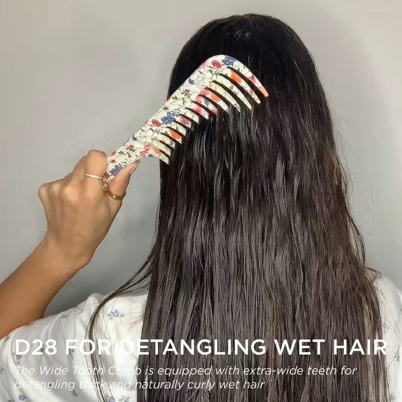 Denman D28 Deluxe Floral Fantasies Wide Tooth Detangle Comb