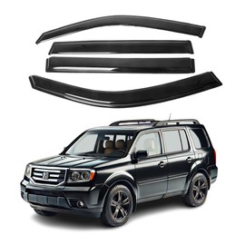 Fits for Honda Pilot Year: 2003 2004 2005 2006 2007 2008 Acrylic Safe Smoke Window Visor Set - Sun, Rain, and Vent Protection, 4-Pieces Tape-On Window Deflector Guard Kit, 2mm-Thick