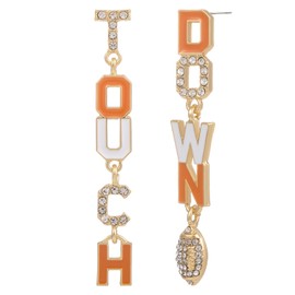 Madison Tyler Football Dangle Earrings for Women | TOUCHDOWN Drop Earrings | Sports Lover Post Earrings | Football Mom | Football Team Gifts for Women Jewelry