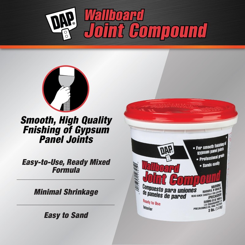 DAP Wallboard Joint Compound, White, 3 Lb (7079810100)