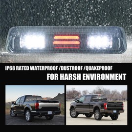 High Mount Led 3D Bar 3rd Third Brake Light Cargo Lamp Fits 2004-2008 Ford F-150, 2007-2010 Ford Explorer Sport Trac, 2006-2008 Lincoln Mark LT (Chrome Housing Clear Lens)