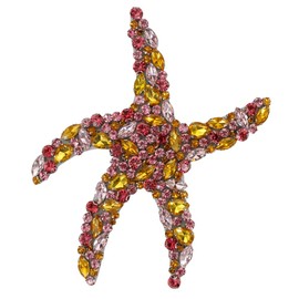 Beaded Appliqué Rhinestone Starfish Patches Handmade Crystal Sea Star Applique Sew on Patches Sewing for DIY Applique Clothing Decor 1 Piece (C)