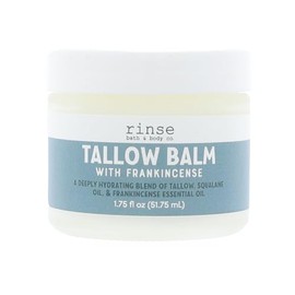Rinse Bath & Body Tallow Balm with Frankincense - Handmade Deeply Moisturizing Balm | 100% Grass-Fed Tallow | Hydrating for All Skin Types | Supports Healthy Skin Tone | Locks in Moisture | 2 oz