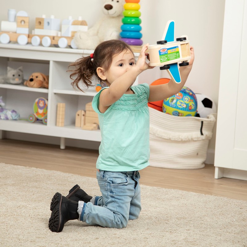 Melissa & Doug Wooden Airplane Play Set With 4 Play