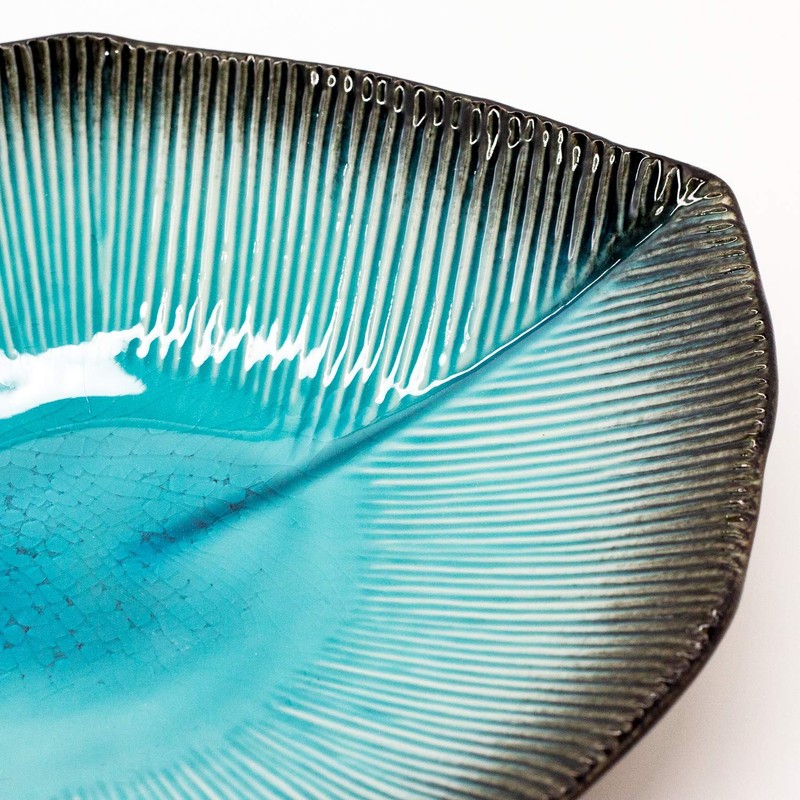 Mino Ware Leaf Platter Approx. 9.8 x 9.1 inches (25