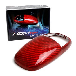 iJDMTOY Sports Red Real Carbon Fiber Shift Knob Top Cover Shell Compatible with Dodge 2015-2021 Challenger or Charger Automatic Transmission