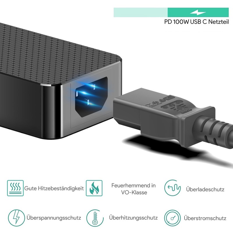 HKY 100 W Quick Charger PD USB-C for Medical Devices