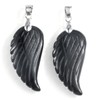 JSDDE Gemstone Charm Pendant, Reiki Healing Stone, Carved Wings, Angel