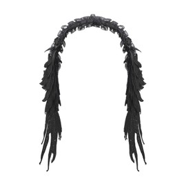 YJZQ Gothic Lolita Headband Cosplay Lolita Clip Lace Pleated Tiara Angel Wings Twins