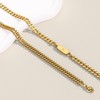 2PCS Initial Letter Cuban Bracelet, A-Z Letter Pendant Stainless Steel