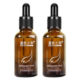 BLUE LOVE 2PC Astaxanthin Eye Serum - Reduces Dark Circles & Puffiness, Anti-Aging Formula Targets Wrinkles, Hydrating for Puffy Bags, Fast Absorbing & Moisturizing