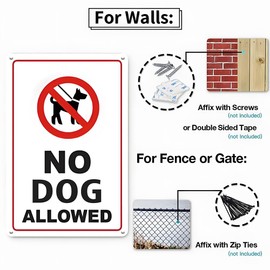 YOYI ART No Dogs Allowed Signs for Yard - 8 x 12 inch No Pets Allowed Sign for Business, Library, Yard, Office, Mall, Park and Public Places, Rust Free Aluminum, Fade Resistant and Waterproof