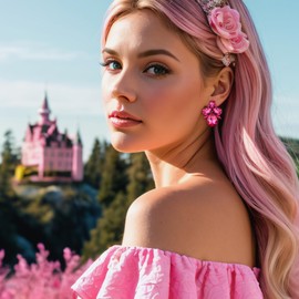 EVER FAITH Rhinestone Crystal Art Deco Stud Earring, Banquet Prom Sparkly Multi Teardrop Marquise Earrings for Woman Fuchsia Hot Pink Black-Tone