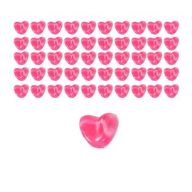 50PCS Rose Red Heart Shape Bead 8 * 6.5mm,Acrylic Loose Beads with Hole,Heart Stone Beads for Crafting Jewlery Making
