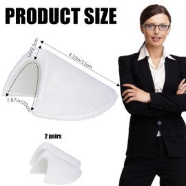 Sew-in Shoulder Pads Thickness 2.5cm, 2 Pair Breathable Sponge Pads for High Low Shoulders Enhancer, for Women Men Blazer Suit Coat Jacket Shirt, Professional Posture Corrector Black&White