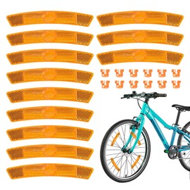 POHOVE Spoke Reflectors Bicycle, Pack of 12 Cat's Eyes Bicycle, Bicycle Reflectors, Reflectors Bicycle for Mountain Bike, Road Bike (Colour: Orange)
