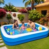 Alberca Inflable 262x175x50cm para Niños y Adultos, Piscina Rectangular Familiar