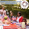 Maysing 4 Pcs Memorial Day Candle Ring Wreath Red White