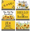 Sunflower Placemats Set of 6 Summer Table Mats Washable Square