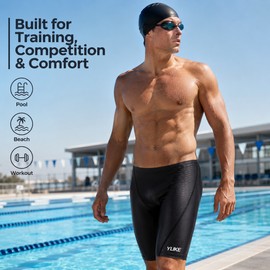 Men’s Quick-Dry Swim Trunks for Pool Training – Stretch Swim Shorts for Beach, Surfing & Water Sports