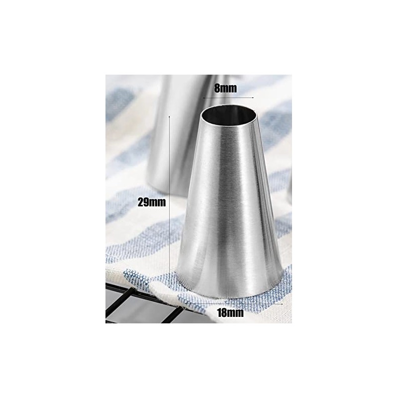 Round Nozzle for Macarons,Round Piping Nozzle#12,8mm,3 Pcs