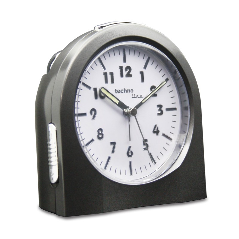 Technoline Geneva 3XL Premium Alarm Clock Jumbo Metallic Charcoal