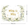 MEHOFOND 7x5ft Miss To Mrs Backdrop White Rose Floral Gold