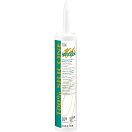 TEC AccuColor 100-100% Silicone Sealant - UV and Water Resistant Tile Joint Filling Material that Resists Cracks and Stays Flexible After it Cures - 10.5 OZ - 910 Bright White Color